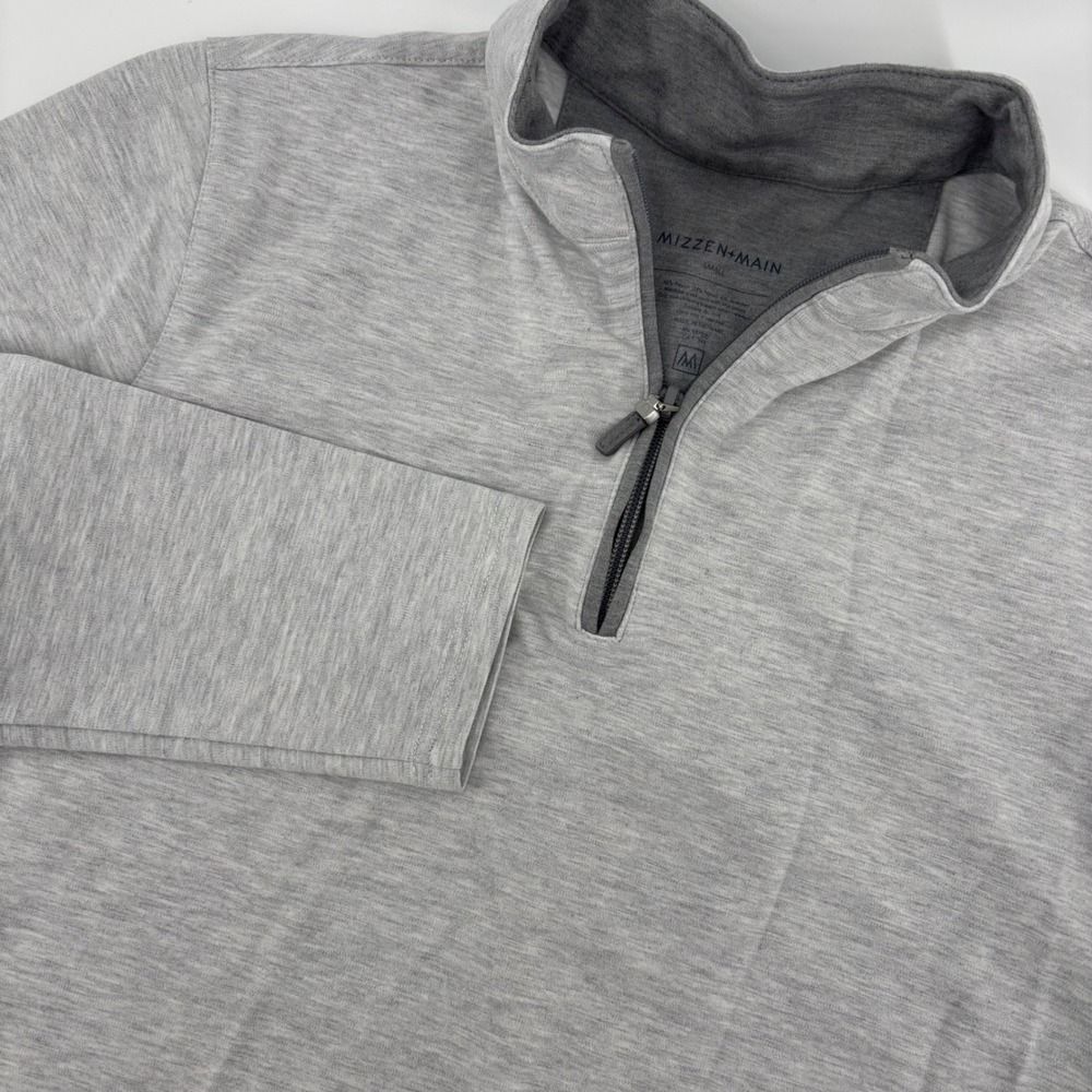Mizzen+Main Quarter Zip Pullover Mens Small Gray Excellent Performance Stretch